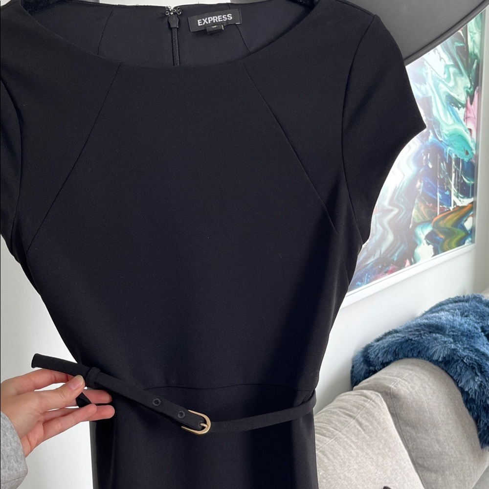 Express Black Belted Sheath Dress (Size XS) - Picture 5 of 7